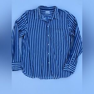 J.Crew Classic Striped Button-Up Shirt in Blue and White